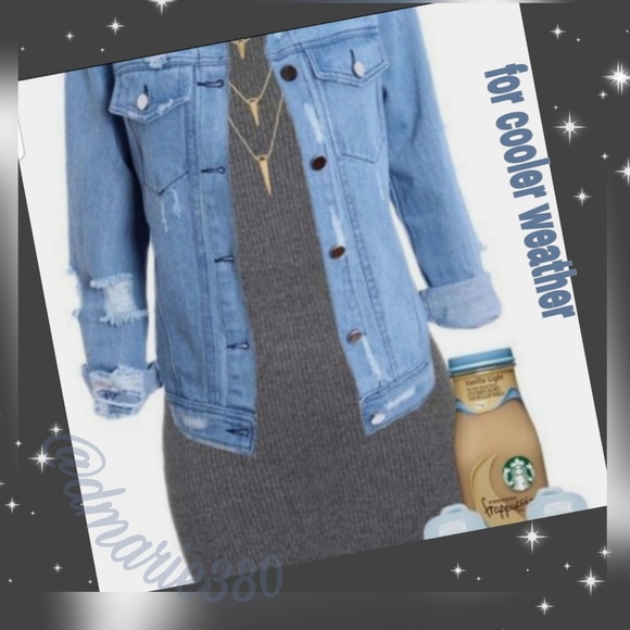 🌟 Heather Gray keyhole cutout swing dress 🌟 - Picture 2 of 5